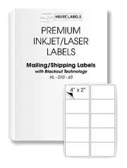 800 Sheets 8000 Labels BLACKOUT Technology Fast Peel Shipping 4 x 2 10 UP