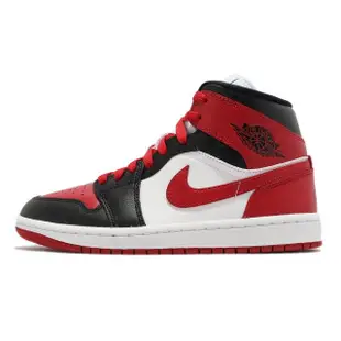 【NIKE 耐吉】Wmns Air Jordan 1 Mid 女鞋 男鞋 黑 紅 Bred Toe 芝加哥 AJ1(BQ6472-079)