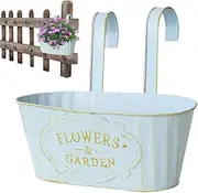 Rurunklee Flower Boxes for Railings | Hanging Metal Planter | Hanging Metal Planters for Fence Garden Patio Window Indoor Plant Boxes