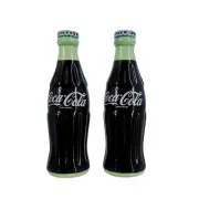 Vintage 1996 Coca-Cola Bottles Ceramic Salt and Pepper Shakers 5"
