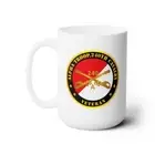 White Ceramic Mug 15oz - Army - Alpha Troop, 240th Cavalry Branch Veteran - Red
