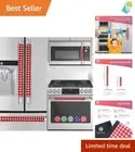 Stainless Steel Handle Covers - 5-Piece Red Checkered Set for Kitchen Protection