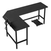 Advwin L-shaped Corner Desk With Laptop Stand Workstation Home Work Computer Desk Office Table