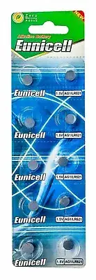 10 Eunicell LR60 AG1 364 164 LR621 1.5 V Alkaline Button Cell Watch Battery