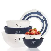Mixing Bowls with Lids - 10 Piece Plastic Nesting Bowls Set includes 5 Prep B...
