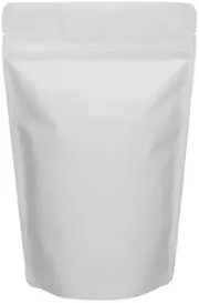 Vivo Packaging Matt White Stand-Up Pouch with Zip Seal, Mylar Foil Zipper Bags for Food Storage, Reusable & Durable, Odor-Proof and Moisture-Resistant (100 pcs)