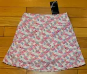 NWT ZERO RESTRICTION Womens Sadie 17.5" Pull-On Golf Skort-S @$130 RAZZLE Print