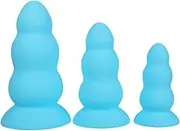 Huge Anal Plug Anal Dilator Super Soft Silicone Vaginal Masturbation Butt Plug Player with Suction Cup Thick Large Prostate Massage Anal Sex for Women(Cyanblau,S)