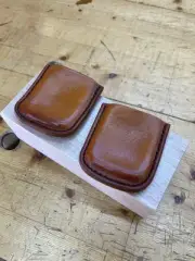 Pair of Leather Shoes / Pads / Covers for a Crucible Iron Holdfast
