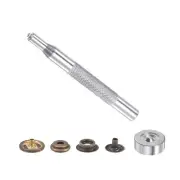 12 Sets Snap Fasteners Kit Copper with Tool Bronze Tone