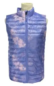 Lands End Girl Puffer Vest Primaloft Lavender Purple Shimmer Size XL (14-16) NEW