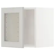 METOD wall cabinet with glass door, white/Lerhyttan light grey, 40x37x40 cm