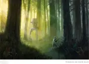 Star Wars Scouts Patrolling Endor Moon Giclee Print 19x13 NEW