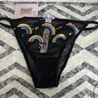 Savage X Fenty PRIDE Embroidered Lace Mesh String Rainbow Bikini Panty MEDIUM