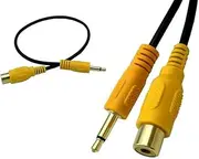 3.5mm Mono Male to RCA Female Cable Audio Video for Car DVR Camcorder Camera Gold Plated Cord 30CM