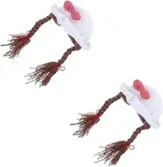 [FOMIYES] 2 Pcs Hat Knitted Warm Ponytail Cap Fashion Bowknot Design Soft for Little Girls for Parties Birthdays Photo Props