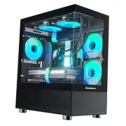 EMBL ATX Gaming PC Case, 3 x 120mm ARGB PWM Fans Pre-Installed, Support 280mm