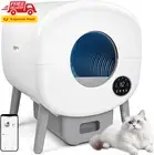 Self Cleaning Cat Litter Box with Mat & Baffle Plate, 76L+13L Large Capacity, Sm