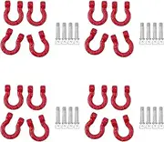 Mellisso 16Pcs Red Metal Bumper D-Ring Tow Hook for 1/10 RC Crawler Car -4 Axial SCX10 90046 D90