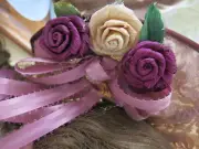 CORN HUSK FLOWERS, MILLINERY HAT MAKING SUPPLIES CRAFTS PINK