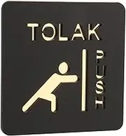 Qianly Doors Push Pull Signs, Side Door Signs for Restaurants, Style B Pushing