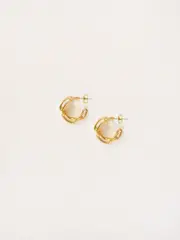 RYLAN | Flat Link Hoop Earring in Gold | The UNDONE