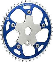 Pulsar Chainring w/Spider Sprocket 44T 1/8" 110mm BCD 5 Arm Hole Old School BMX, Blue, WFS3082-BO
