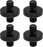 SING F LTD 4PCS 1/4 Inch Male to 1/4 Inch Male Threaded Tripod Screw Adapter Double Sided Standard Mounting Thread Converter for DSLR SLR Camera Tripod Monopod