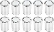 BenBow Empty tinplate tin with Push-in lid, 10 x 1 L, Food Safe, tin Bucket, Empty can, Paint can, Metal Container, cans for car Paint, Chemicals