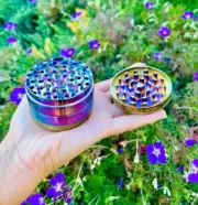 Herb Grinder 63mm 4-Layer Rainbow Metal Tobacco Hand Muller Smoke Crusher