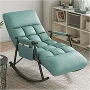 Adjustable Rocking Chair Stylish Rocking Armchair Lounge Sofa Chair,Lie or Sleep Lazy Chair Glider Chair for Nursery Lounge Chair for Living Room/Bedroom (Color : Blue)