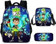 [OmobY] 3pcs/Set Anime Ben 10 Satchel School Backpack Mesenger Bag Pencil Bag