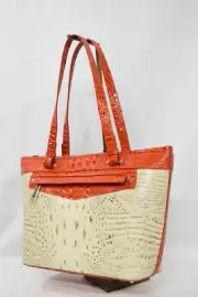 NWT Brahmin Medium Asher Leather Tote/Shoulder Bag in Vanilla Toucan