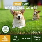 Prime Turf Artificial Grass Synthetic Fake Lawn Turf 1mx10m 20SQM Plant 20mm