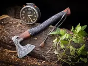 Custom Handmade Carbon Steel Asghard Viking Axe Hatchet Camping Axe With Sheath