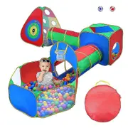 5-in-1 Pop Up Ball Pit Tent Tunnel Kids Baby Play Toy Target Game