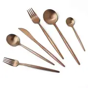 JASHII 18/10 Rose Gold Flatware Silverware Service for 1 Copper