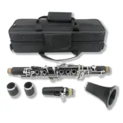 Professional Ebonite Eb Key Clarinet - E flat, Good Sound, 2 Barrels, Black