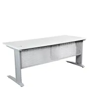Metal Desk Computer Workstation Silver Frame White Top 1500 (L) x 750 (W) x 725m