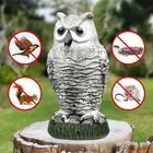 Owl Decoy Waterproof Fake Owl Scarecrow Frightening Sound Lifelike Owl Statue ☋