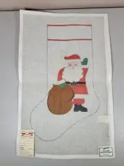 Village Needlecraft Hand Painted Needlepoint Canvas Christmas Stocking