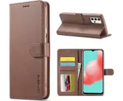 For Samsung Galaxy A53 5G Premium Matte PU Leather Wallet Flip Case - Classic Coffee