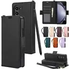 For Samsung Galaxy Z Fold 6 5 4 Leather Wallet Case Flip Stand View Phone Cover