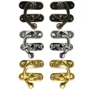6pcs Antique Hook Hasp Left And Right Hook Latch Jewelry Box Trigger Latch Lock
