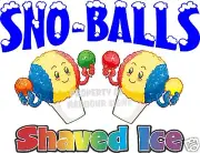 Sno-Balls Shaved Ice Decal 24" Cup Snow Cones Concession Cart Trailer Sticker