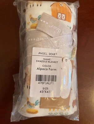 BNWT Angel Dear Alpaca farm swaddle blanket