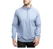 travis mathew zachary half zip pullover Heather Light Blue￼ 2XL