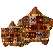 Yellow to Red Aztec Pattern Towel with Hood