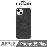 在飛比找PChome24h購物優惠-【COACH】iPhone 15 Plus 手機殼 黑色經典