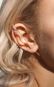 [KATKIM] 18K Yellow Gold Allora Diamond Single Ear Pin
